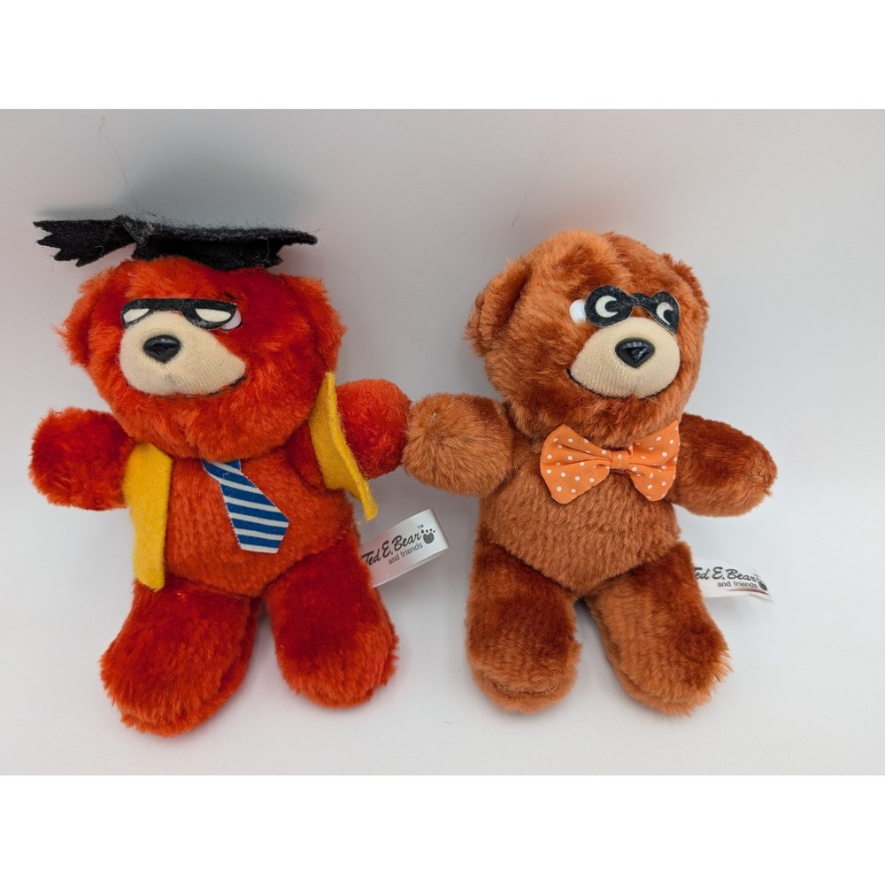 Ted E Bear and Friends Plush Graduation Masked Bears Lot